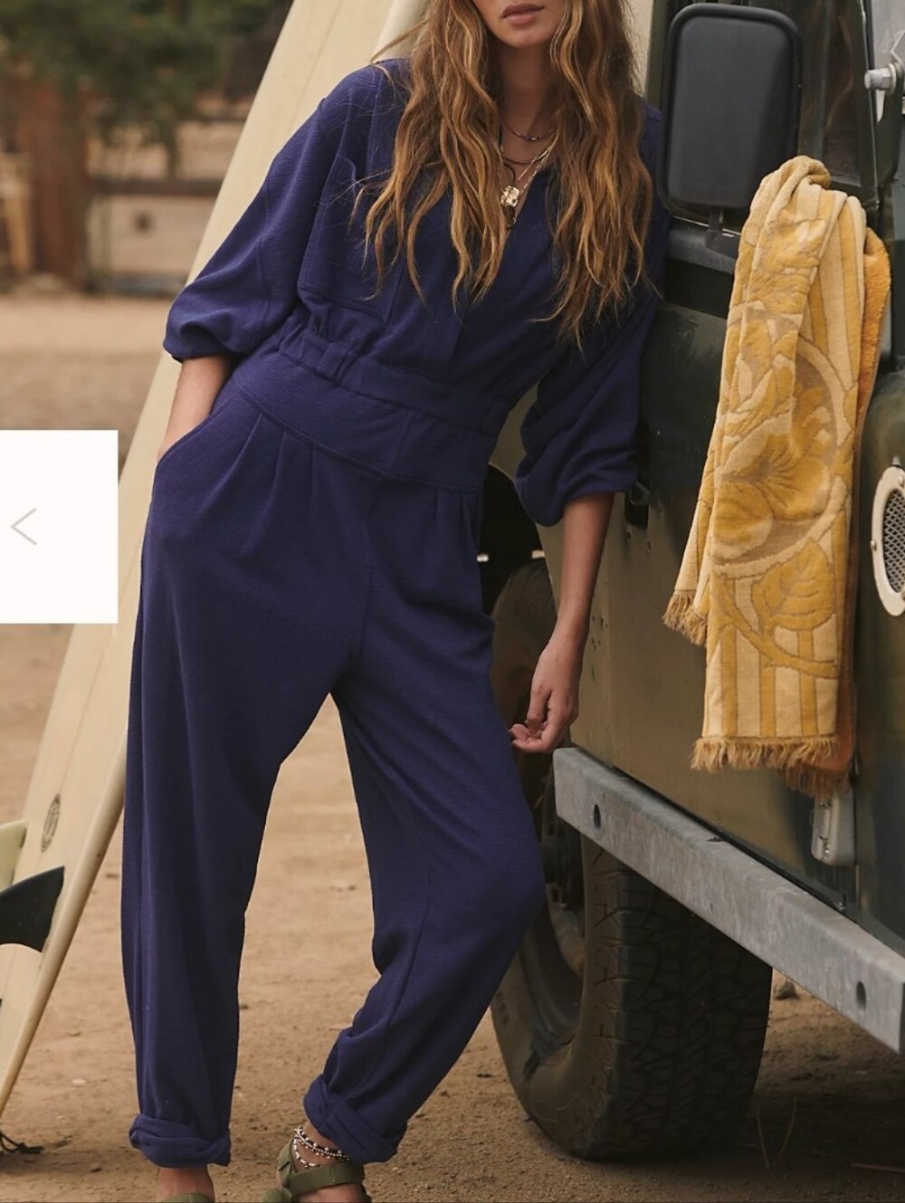 Free People Beach Faye One -Piece Jumpsuit In Navy